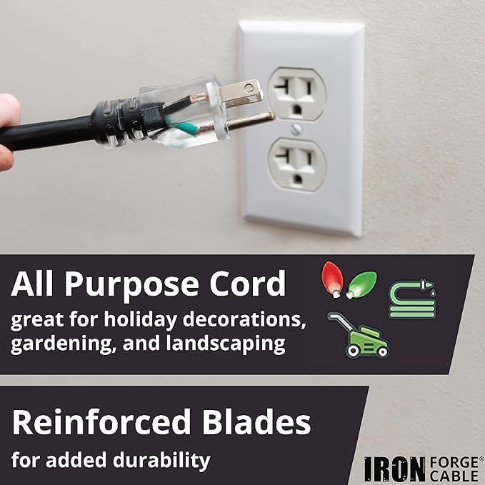 Iron Forge Cable 10 Gauge 25ft Lighted Outdoor Heavy Duty Extension Cord - 15 - Image 7