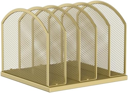 Gawerk 5-Section Vertical Desktop Organizer, 5-Section Mesh File Folder Stand Sorter for Office Home Classroom Organization by Gawerk
