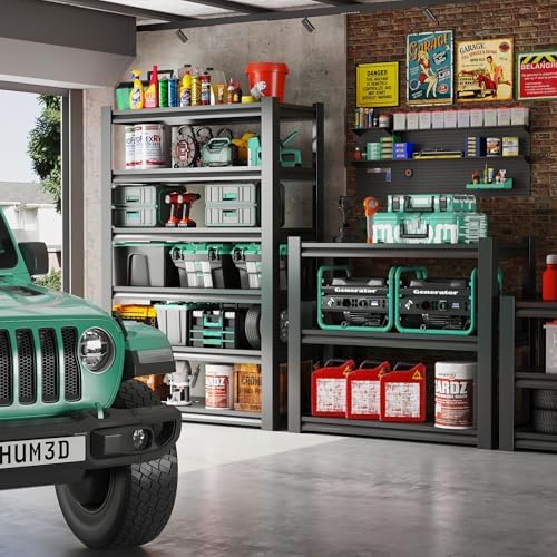 82" H Garage Shelving, 6 Tier Adjustable Heavy Duty Storage Shelves, 2500Lbs Capacity, Powder Coated Metal, Industrial Style, Suitable for Garage, Basement, Workshop - Image 2
