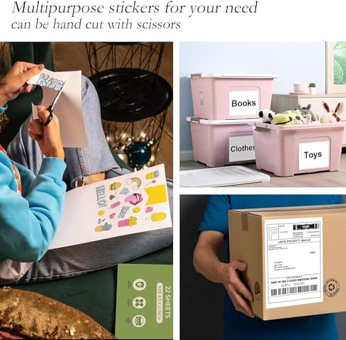 4000 Full Sheets Sticker Paper for Laser & Ink Jet Printers, 8.5" x 11" Full Sheet Address Shipping Label, 4000 Sheets 4000 Labels - Image 3