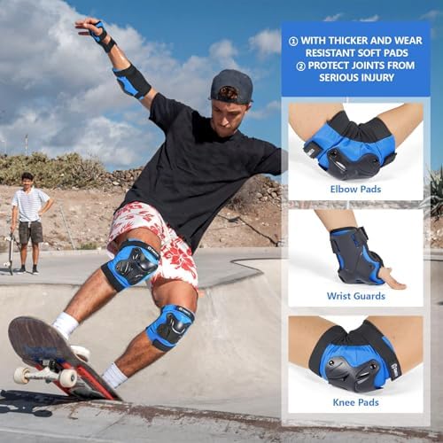 Tanden Skating Protective Gear Knee and Elbow Pads Wrist Guards for Roller Skating Skateboarding, Skate Pads Adult Knee Pads - Image 2