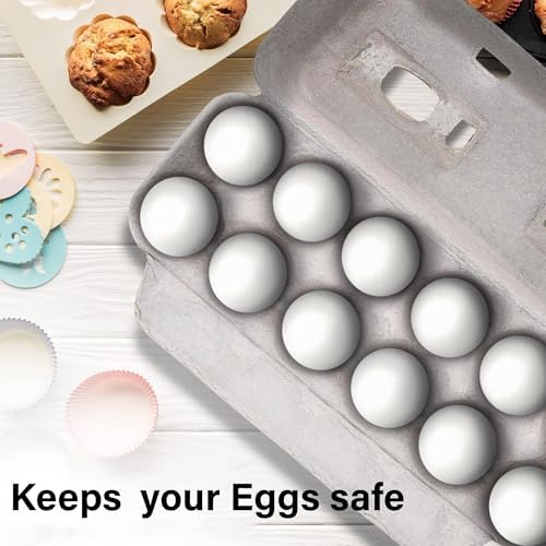 MT Products Blank Natural Pulp Egg Cartons Holds Up to Twelve Eggs - 1 Dozen - Strong Sturdy Egg Crate Cardboard Material Perfect For Storing Extra Eggs (25 Pieces) - Made in the USA - Image 4