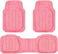 CAR PASS DeepDish Pink Floor Mats for Cars Full Set,Heavy Duty Rubber Car Mats 3-Piece,Universal Waterproof Trim-to Fit Automotive Floor Mats for Truck Van SUV, Durable All-Weather Car Mats (Pink) by CARPASS