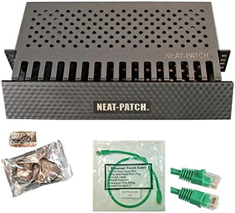 Neat Patch 2U Cable Management Kit - 2 Packs w/ 96 CAT6 Patch Cables (2FT Green) by Electriduct