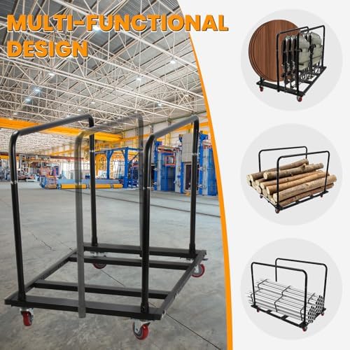 Folding Table Cart, Panel Cart with Swivel Wheels, Heavy Duty Planer cart with 1800LBS & 10 Table Capacity for Party, Banquets, Conferences, and Events - Image 3