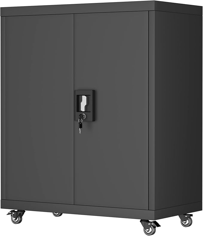 GREATMEET 31.5" H Lockable Storage Cabinet, Small Locking Cabinet by GREATMEET