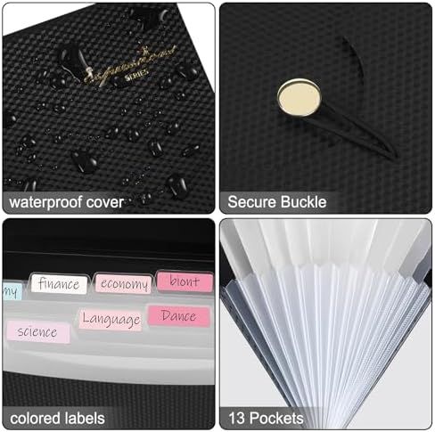 Sooez Expanding File Folders, 13 Pocket Accordion File Organizer, Letter/A4 - Image 5