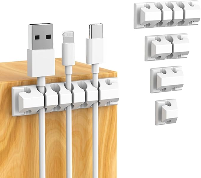 ELII 327PCS White Cable Management Kit 4 Cable Cable Sleeves, 65 Cable Clips - Image 2