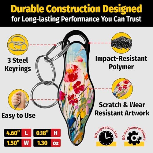 MUNIO Self Defense Keychain – Lightweight, Stylish & Portable Safety Tool for Women & Men – Non-Lethal Kubotan, Easy to Use - Image 3