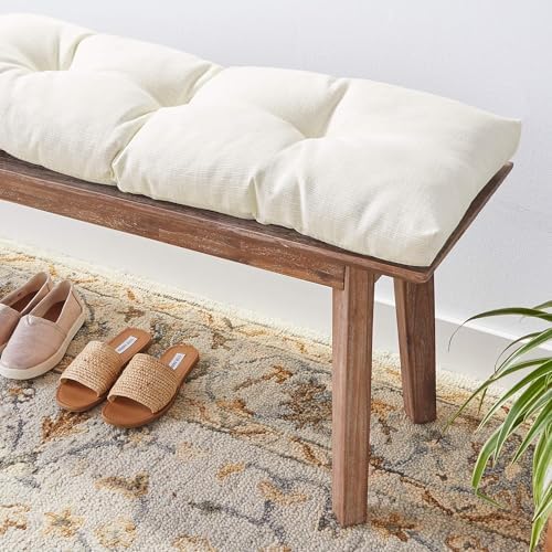 Klear Vu The Gripper Non-Slip Tufted Bench Cushion for Indoor Furniture, Assembled in USA, Entryway Storage, Bay Window, Corner Nook or Piano Seat, 27 Inches, Solid Ivory - Image 3