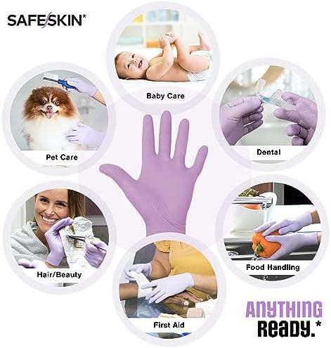 SAFESKIN Disposable Nitrile Gloves in POP-N-GO Pack of 50 or 200 Powder Free - Hair, Cleaning, Medical Use, Food Handling - Image 2