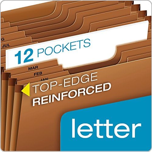 Globe-Weis PFXR217MHD /Pendaflex Heavy-Duty Expanding File,Open Top,12 Pockets,Monthly Index,Letter Size,Brown (R217MHD),(Pack of 5) - Image 2