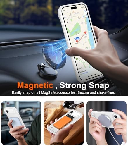 Temdan Designed for iPhone Air Case, [Built-in Invisible Kickstand][Compatible with MagSafe][Military Grade Shockproof] Slim Translucent Matte Phone Case 6.5 inch (Clear Matte) - Image 6