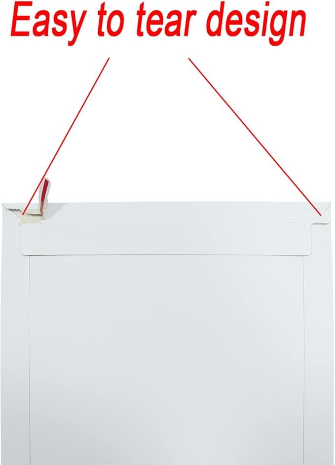 Rigid Mailers 30 Pack 10 x 13.5 inches White Self Seal Stay Flat Bulk Cardboard - Image 5