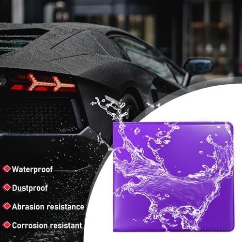 Ziciner 2PCS Car Registration and Insurance Holder, 5.2"× 4.7" Leather Auto Glove Box Organizer with Closure, Essential Car Document Holder for Card, Driver License (Purple) - Image 4