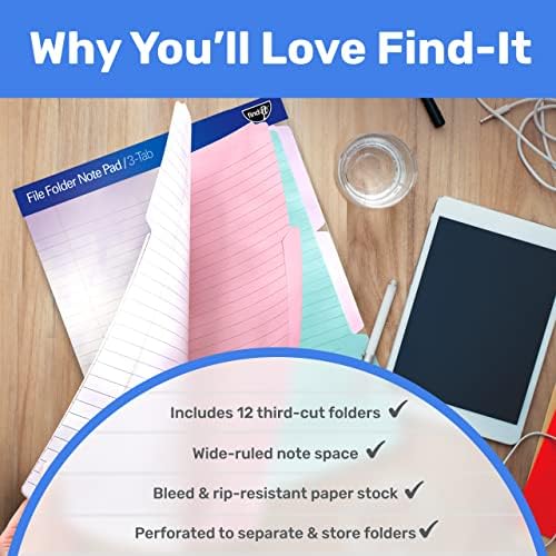 Find It File Folder Notepad - Pack of 12-9.5 x 12.5 Inch Notebook Organizer Folders for Filing, Document, and Clipboard Organization - Tie-Dye - Image 6