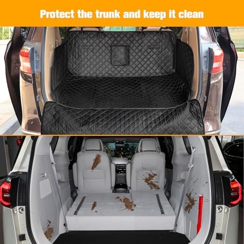 PETICON SUV Cargo Liner for Dogs, PU Leather Trunk Cover with Bumper Flap - Image 6