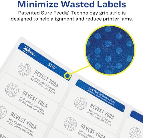 Avery® High Visibility Printable Round Labels, Sure Feed® Technology, 2.5" Diameter, White, Laser Printer, 300 per Pack, 2 Packs, 600 Customizable Blank Labels Total (45294) - Image 3