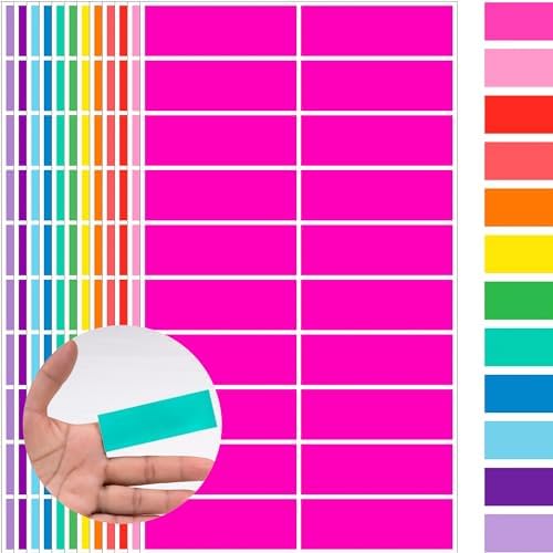 YSHIHE Colored Label Stickers,12 Colors,3 x 1 Inch Folder Labels-480 Pcs by YSHIHE