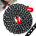 5/16" Chain, 10 Foot G80 Tow Chain with 4900 Lbs Safety Load, Trailer Safety Chains with G70 Clevis Grab Hooks (EP Black) by SENKEYFE