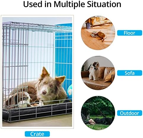 Dog Crate Pad Washable Dog Bed for Crate Large Cozy Mat 48-Inch Dark Gray - Image 3