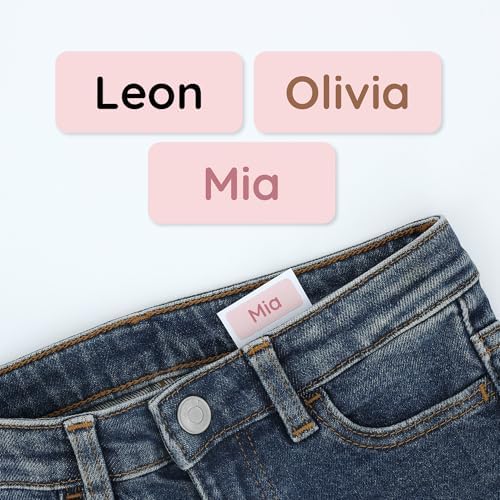 TeddyLabels - Clothing Labels for Nursing Home (180) – Self-Adhesive Name Tags for Clothes and Personal Items. Personalized Labels for Daycare, Nursing Homes, and Laundry Use - Baby Pink by Teddylabels