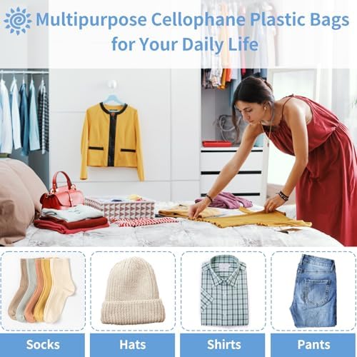 70 Pack 10x14" Clear Cellophane Bags for Shirts, Gift Wrapping, Artwork - Image 7