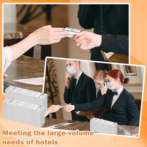 1000 PCS Hotel Luggage Tags Bulk with 5 Matching Numbered Labels Paper Baggage Claim Check Tags with White String &Marker Black Luggage Claim Tickets Coat Check Tickets for Cruise Hotel Baggage Suitca - Image 6