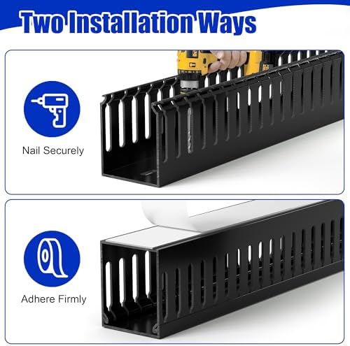 1.6"H x 1.2"W Cable Raceway, 99in Under Desk Wire Management Channel, White - Image 6