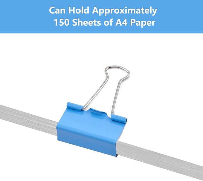 Binder Clips 24 PCS, 1.6 in. Clips Office Supplies, Metal Clips, Binder Clip - Image 4
