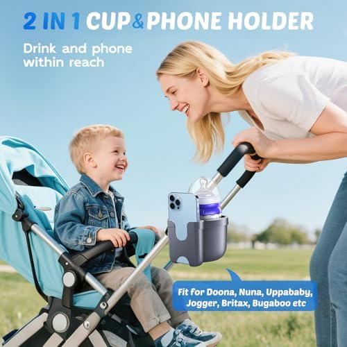 Walker Cup Holder with Phone Holder, Stroller Wheelchair Bike Accessories - Image 2