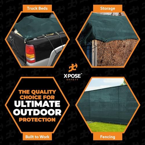 Xpose Safety Heavy Duty Green Mesh Tarp 10' x 16' (2-Pack) – 70% Sunblock Shade Cloth with Grommets for Garden, Fence, Privacy Screen, Canopies, Dump Trucks, Pool Cover – Tear & Weather Resistant - Image 2