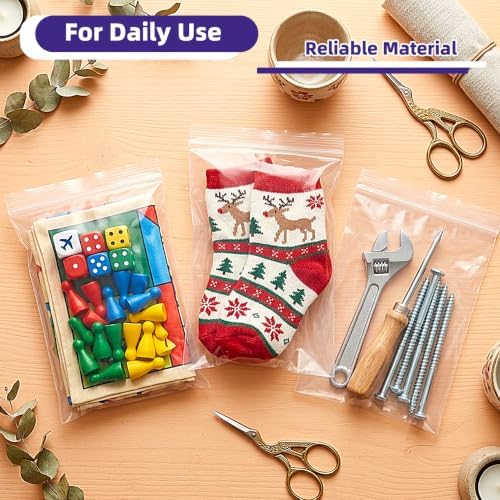 Yotelab Small Plastic Zip Bags, 6x9 In Clear Resealable Jewelry Bags 200Pcs - Image 5