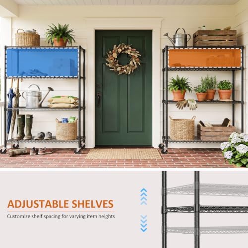 IZEUK Heavy Duty 72" Industrial Black Metal Garage Storage Shelf - Image 5