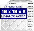 Filter King 19x19x2 Air Filter MERV 8, AC Furnace Filters (12-Pack) by FilterKing