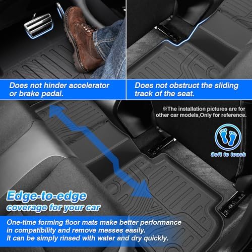 Civic Floor Mats - Floor Liner for Honda Civic 2022-2026 Sedan Hatchback Si (Include Sport, Not for Hybrid) & Acura Integra 2023-2026 Accessories (Only Fit 2nd Row Has USB Port) - Image 4
