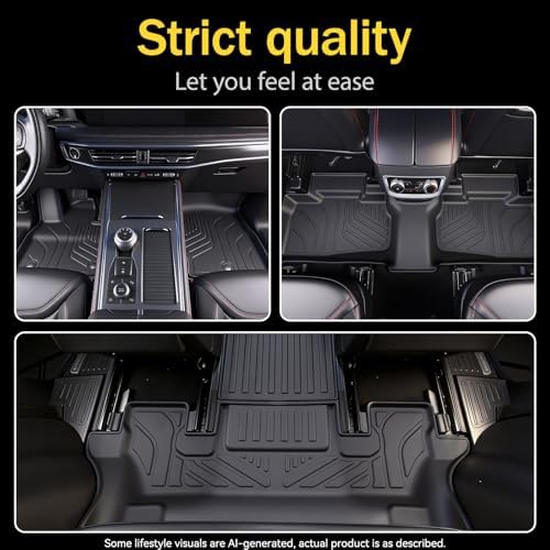 Floor Mats for 2020-2026 Ford Explorer 6 Passenger, Custom Fit All Weather TPE Floor Liners Waterproof Non Slip Heavy Duty Interior Accessories - Image 4