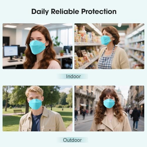 LEMENT KN95 Face Masks,100 Pack Breathable Dust Safety Mask For Adult, Blue - Image 6