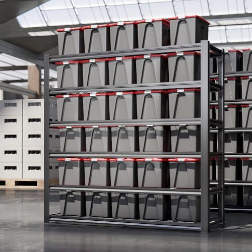 6-Tier Heavy Duty Garage Shelving, 6,000 lbs Capacity Adjustable Metal Storage Shelving Unit for Garage, Basement, Warehouse & Workshop, 62" W x 24" D x 84" H - Image 2