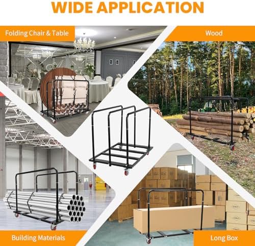 Folding Table Cart, Panel Cart with Swivel Wheels, Heavy Duty Planer cart with 1800LBS & 10 Table Capacity for Party, Banquets, Conferences, and Events - Image 6