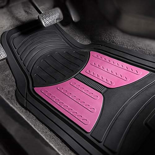 FH Group Monster Eye Full Set Rubber Floor Mats w. Trimmable Vinyl Trunk Liner/Cargo Mat Black- Fit Most Car, Truck, SUV, or Van (Pink/Black) F11313- F16403 - Image 2