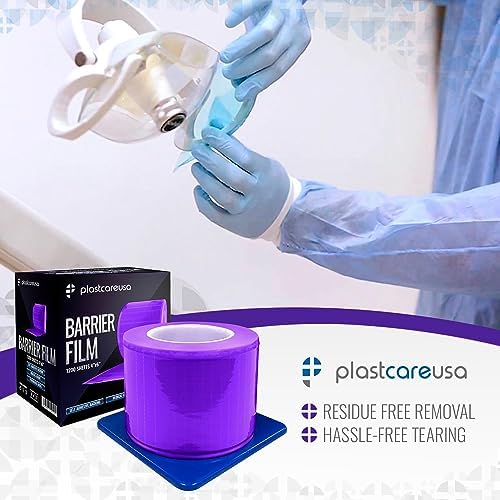 Purple Barrier Film Roll 4"x6" - 6.5nm Thickness Medical Grade Surface Protective Dental Barrier Film for Dental, Medical, Tattoo - Easy Peel, Non-Stick Tape (1 Box of 1200 Sheets) By PlastCare USA - Image 7