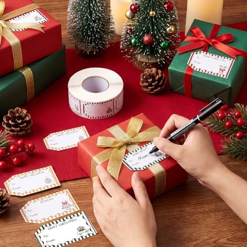 600 PCS Christmas Gift Tag Stickers 1.18" x 2" Christmas Name Tags Stickers - Image 5