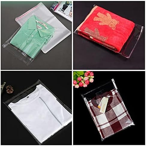 12" x 18" Clear Resealable Cellophane Bags 200pcs Self Adhesive Seal Bags Plastic Poly Cello Bags 1 Mil for Apparel Clothing T-Shirt Packaging Gifts (18 Sizes to choose from) - Image 6