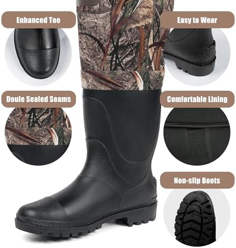 Trudave Chest Waders for Men & Women Waterproof, Fishing Neoprene Waders, Hunting Waders with Boots - Image 5