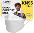 Good Mask Co. Good Comfort KN95, Disposable KN95, Folding, Comfortable, Bulk Face Masks (25 Pack of Masks, White) by TheGoodMaskCo