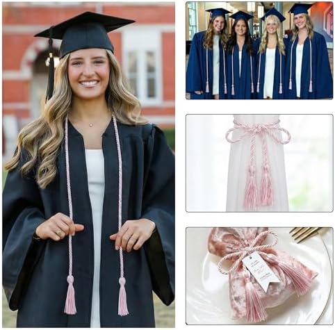 GraduationMall Graduation Honor Cord 68" PinkWhite - Image 5