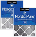 Nordic Pure 18x20x1 Pleated MERV 12 Plus Carbon Air Filters 2 Pack by NordicPure