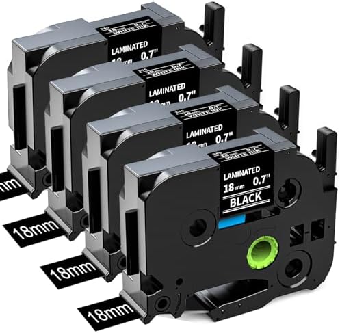 18mm Black Label Tape TZe-345 Replacement for Brother P Touch Label 0.7'' by Labelife