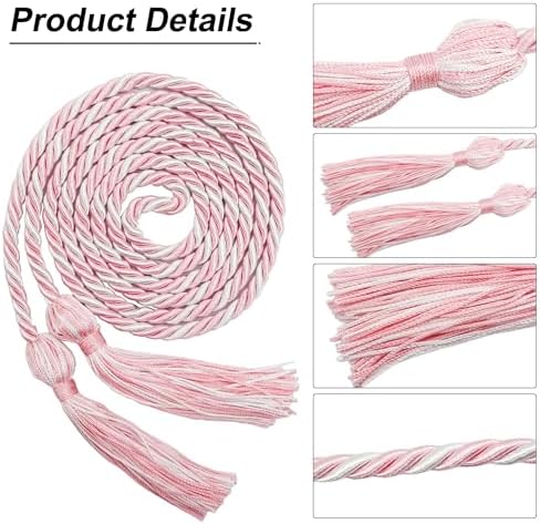 GraduationMall Graduation Honor Cord 68" PinkWhite - Image 3